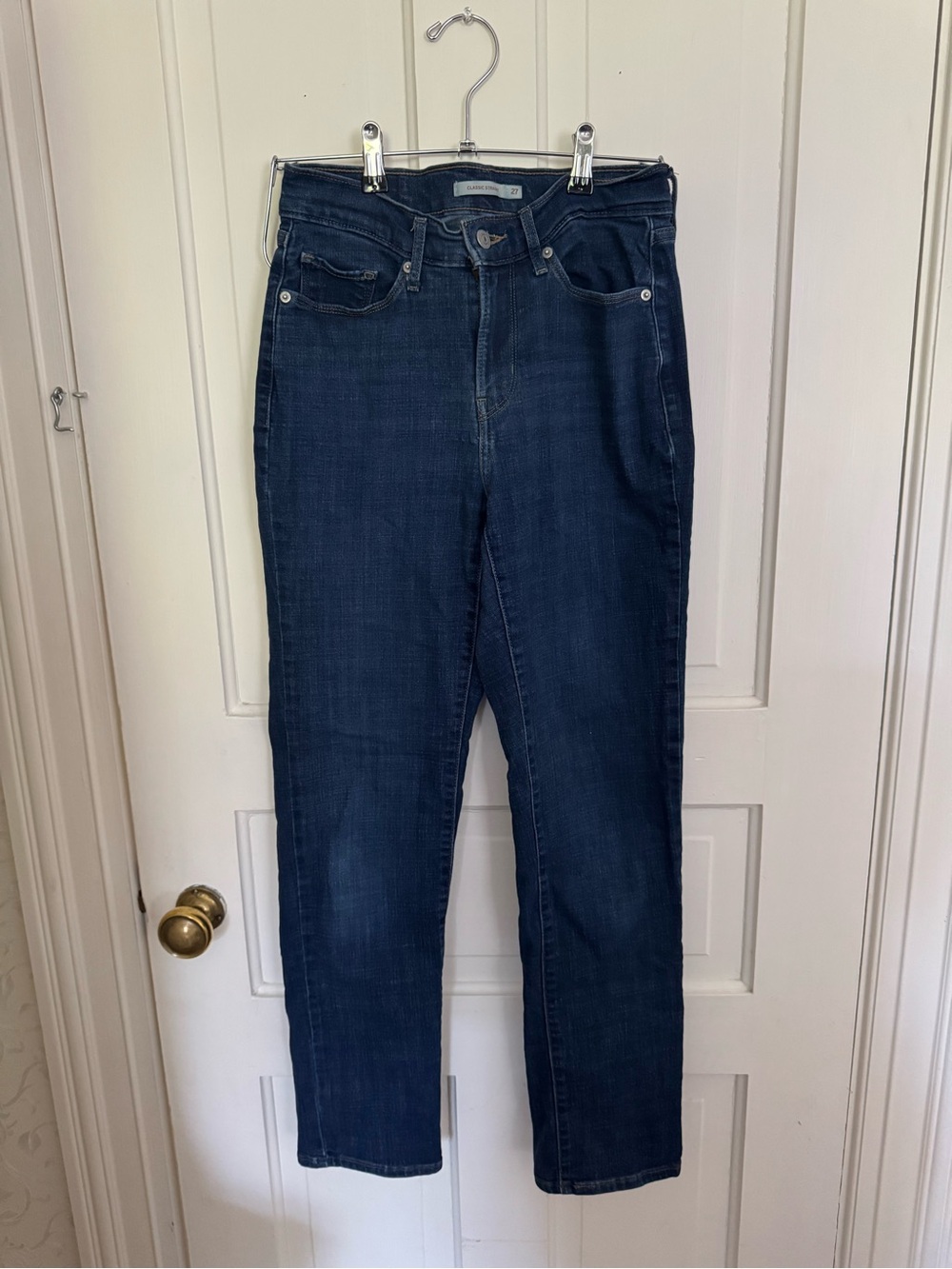 High-Rise Skinny Jeans in Dark Blue